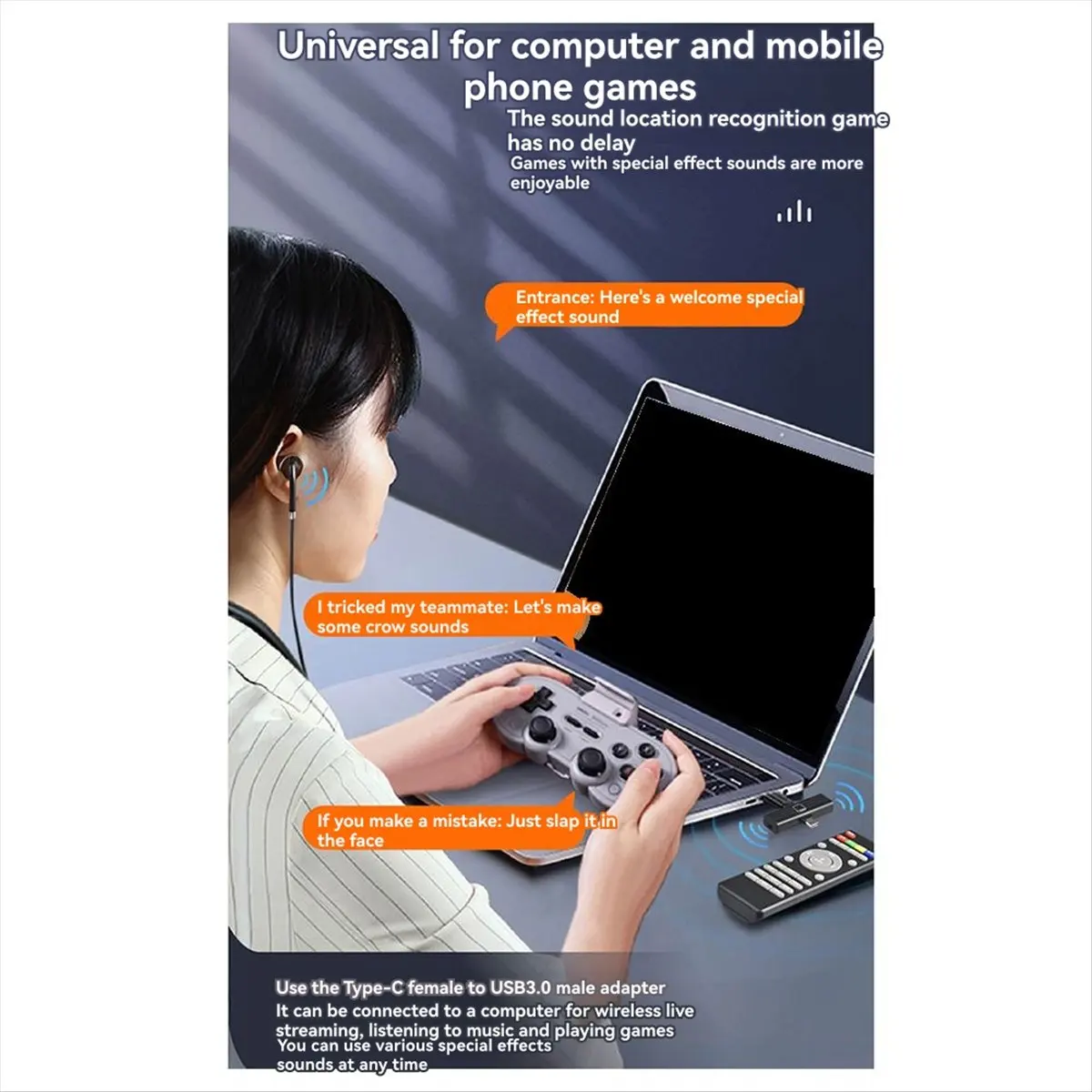 L73A NEW Live Karaoke 5.3 Bluetooth Headset Built-in Sound Card Wireless Receiver Universal Bluetooth Live Headset