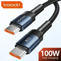 Toocki PD 100W Fast Charging Cable 5A Type C To Type C Cable Quick Charge Dual Type C Cable for Samsung Huawei Xiaomi 1M/2M