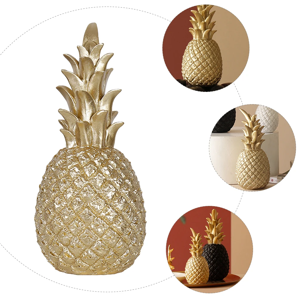 

1pc Golden Pineapple Pineapple Adornment Synthetic Resin Home Decor Realistic 3D Texture Strong Garden Decoration
