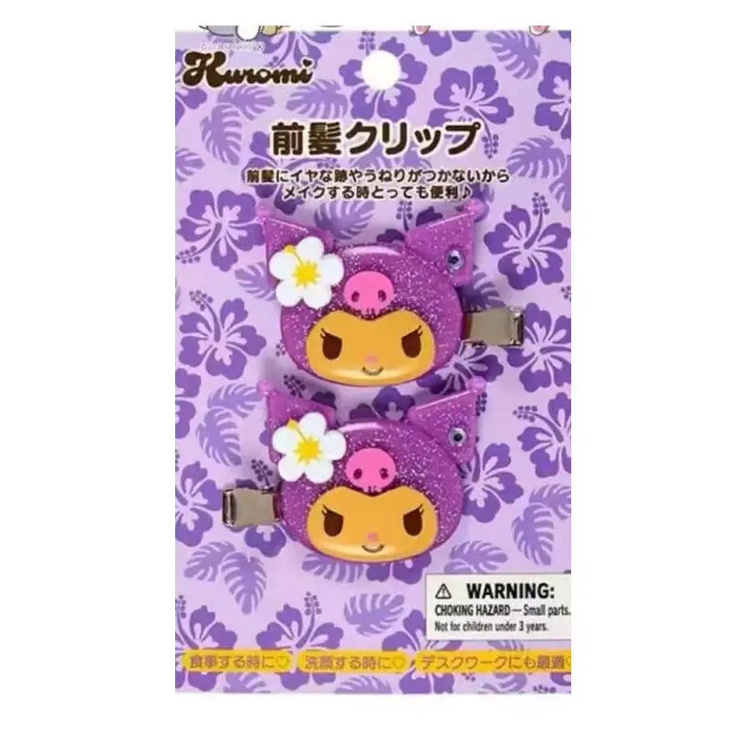 

Kawaii Sanrio черная кожа Hello Kitty Cinnamoroll заколка для волос милые девушки Kuromi челка боковой зажим креативный головной убор подарки на день рождения