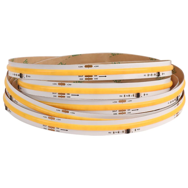 SPI White COB LED Strip Light DC 24V Linear Water Running Tape Light for Home Decor Warm Cooil White