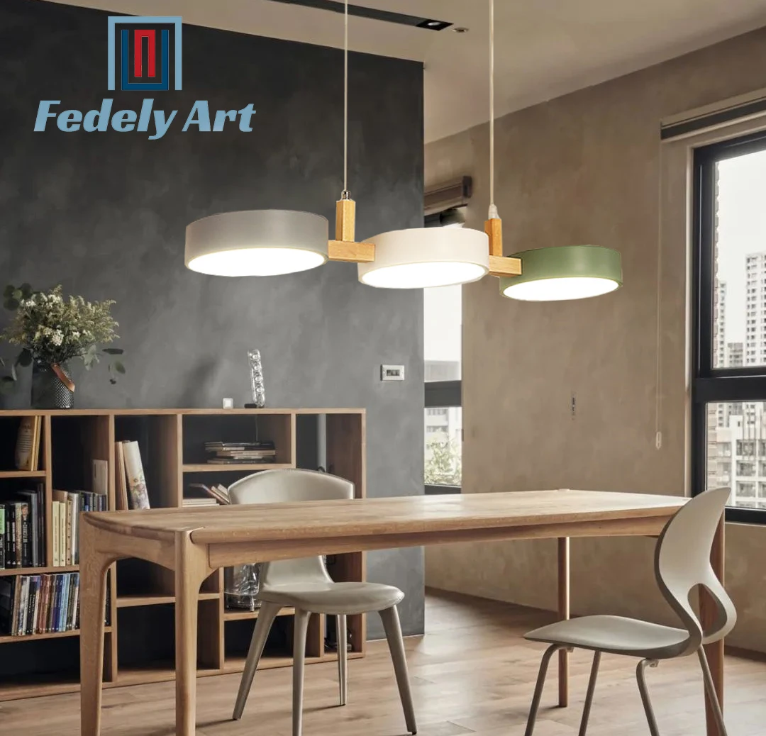 Nordic modern triple lamp hotel restaurant LED chandelier bedroom living room villa apartment