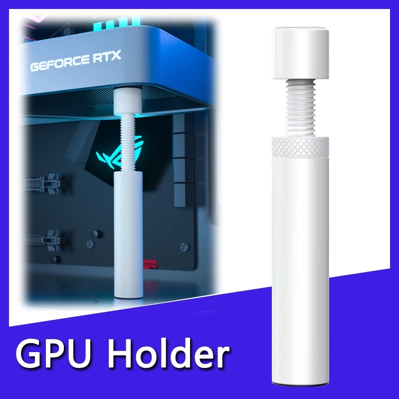 GPUHOLD Aluminum White GPU Holder Support Bracket - Anti-Sag Stand Video Card Holder for Graphics Card Sag Holder Bracket