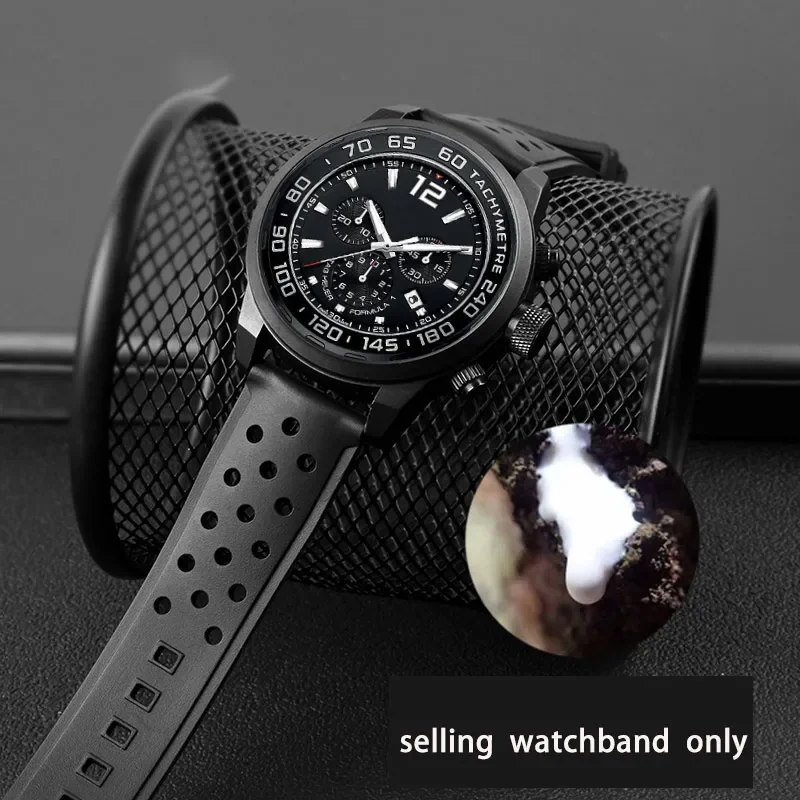 High Quality Silicone Rubber Breathable Watch Band For MIDO TISSOT TAG Heuer CARRERA WAZ2113 Watch Strap Men 20mm 22mm 24mm