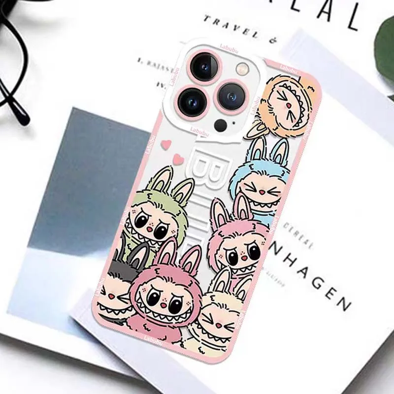 Lovely Cartoon Labubu Case For Samsung Galaxy S24 S23 S22 Ultra S21 S20 FE Note 20 10 Plus A15 A25 A35 A55 Soft Silicone Cover