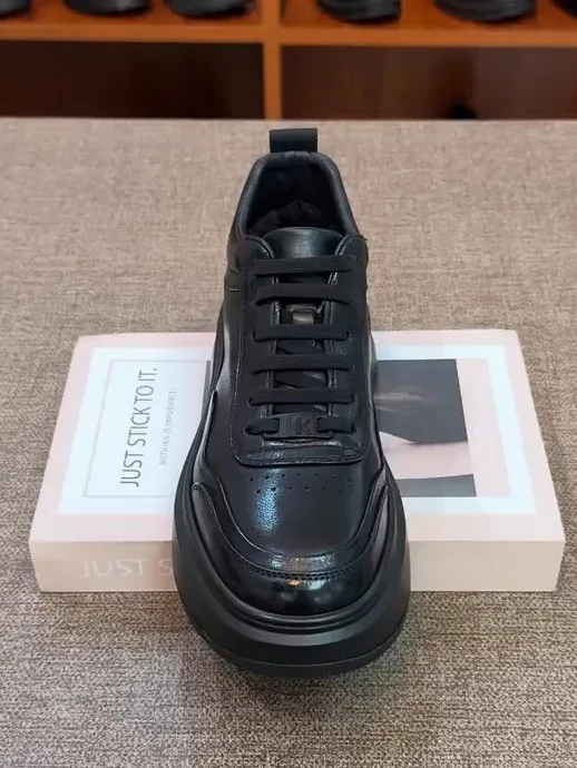 

New 1081 Men's Casual Shoes Comfortable Leather Fashionable Versatile High Quality Cool Business Low Top Glue Wearing Rubber ...