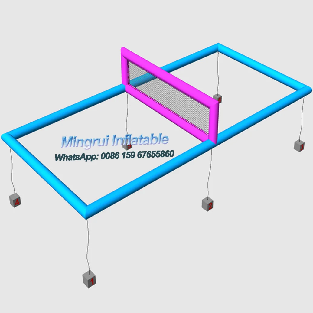 

Giant Inflatable Floating Volleyball and Court Field Stuff, Water Park Game, Above Sea River Lakes Play, 33x17ft