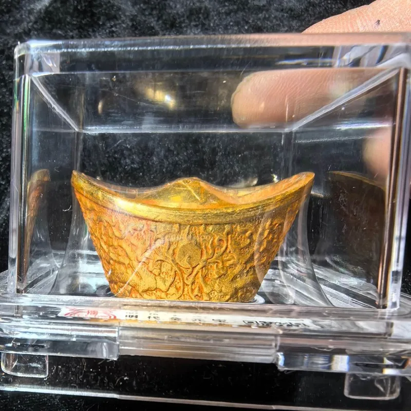 Antique and Miscellaneous Collectibles: Qing Dynasty Qianlong Era Gilt Copper Ingot, Rated, Free Shipping, Decorative Ingot