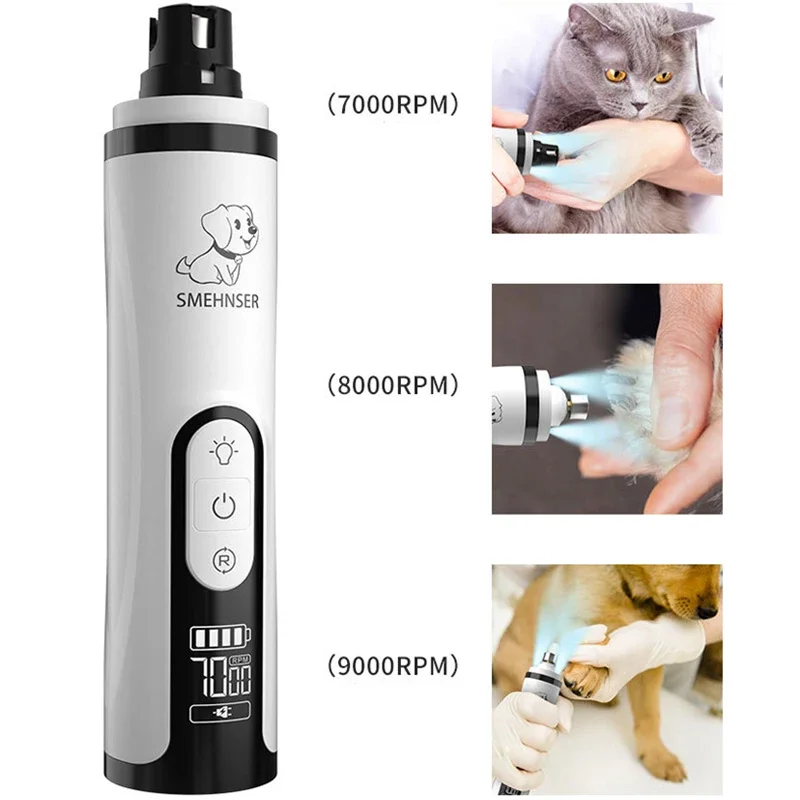 Electric Pet Nail Grinder with LED Light