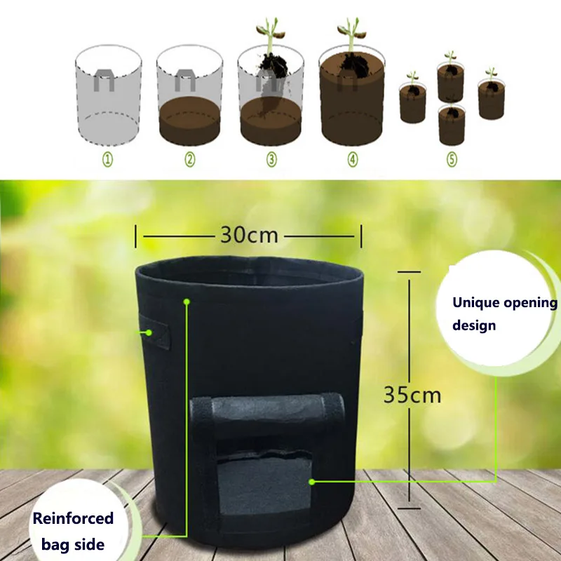 7 Gallon Fabric Pot Home Indoor Garden Breathable Greenhouse Potato Tomato Vegetable Plant Growth Bag jardin Vertical Growing