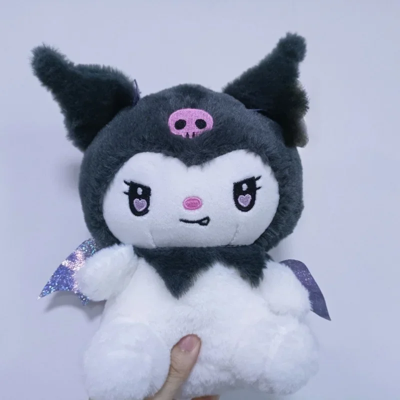 23cm Kawaii Sanrio Devil Kuromi Plush Doll Angel My Melody Plushies Stuffed Toy Dark Gothic Home Decor Plushie Toy Xmas Gift