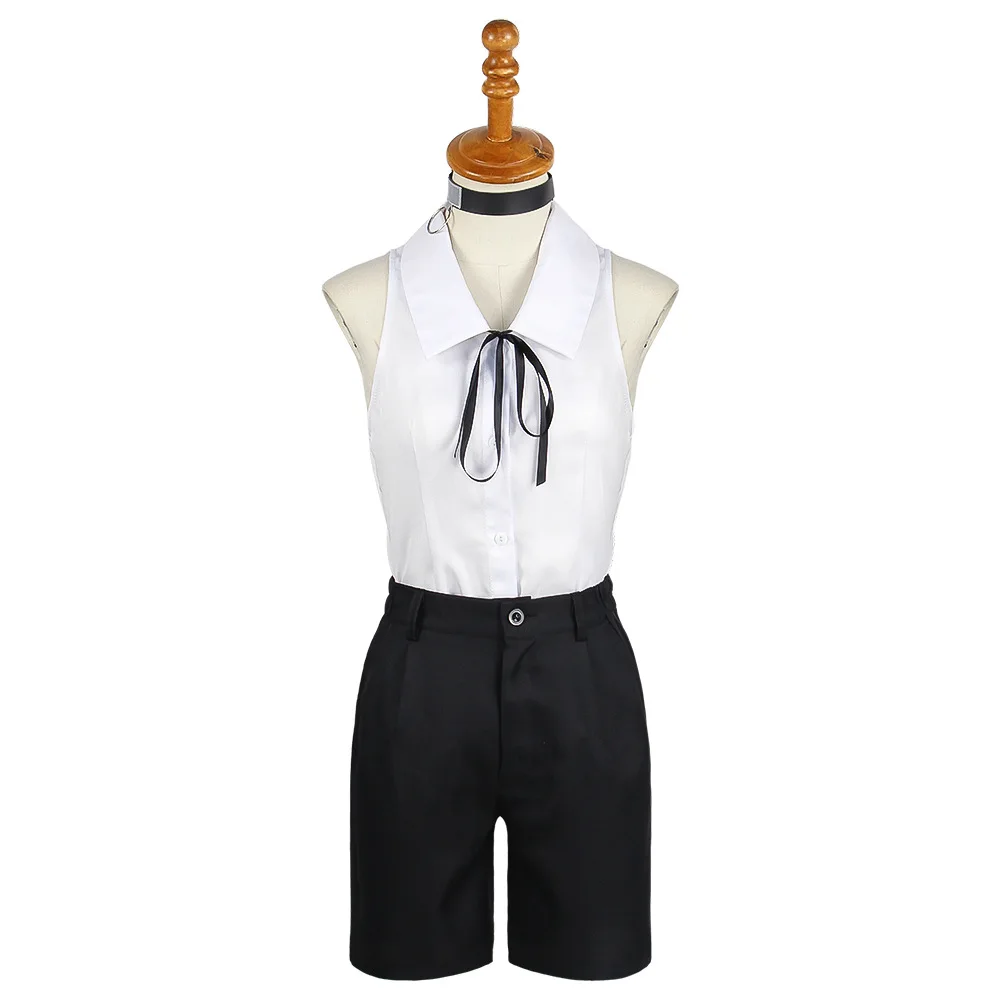 

Anime Chainsaw ManチェンソーマンレゼReze Costume PlayWhite Short-sleeved Women's Uniform Halloween Carnival Party Dress Girls