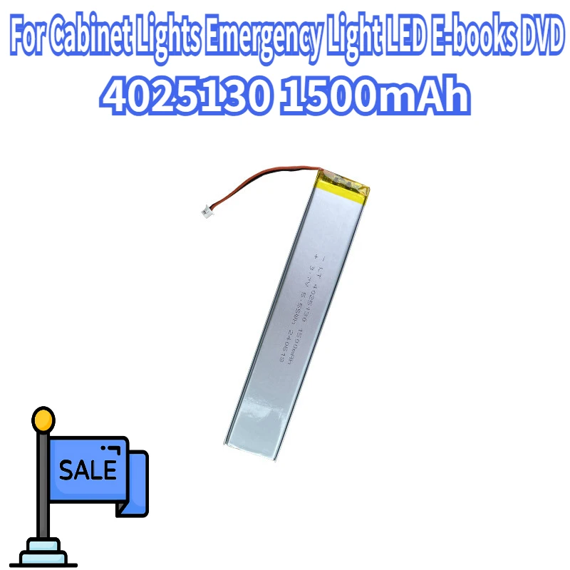 

4025130 1500mAh Battery Lipo 3.7V Lithium Polymer Batteries Ph2.0P For Cabinet Lights Emergency Light LED E-books DVD