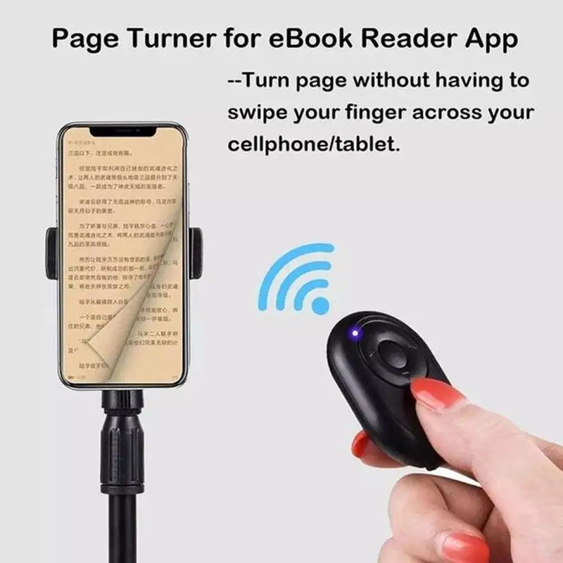  Bluetooth Camera Remote Control for iOS/Android Phones Click Photos & Videos Mini Wireless Phone Mobile e-Book Page Turner