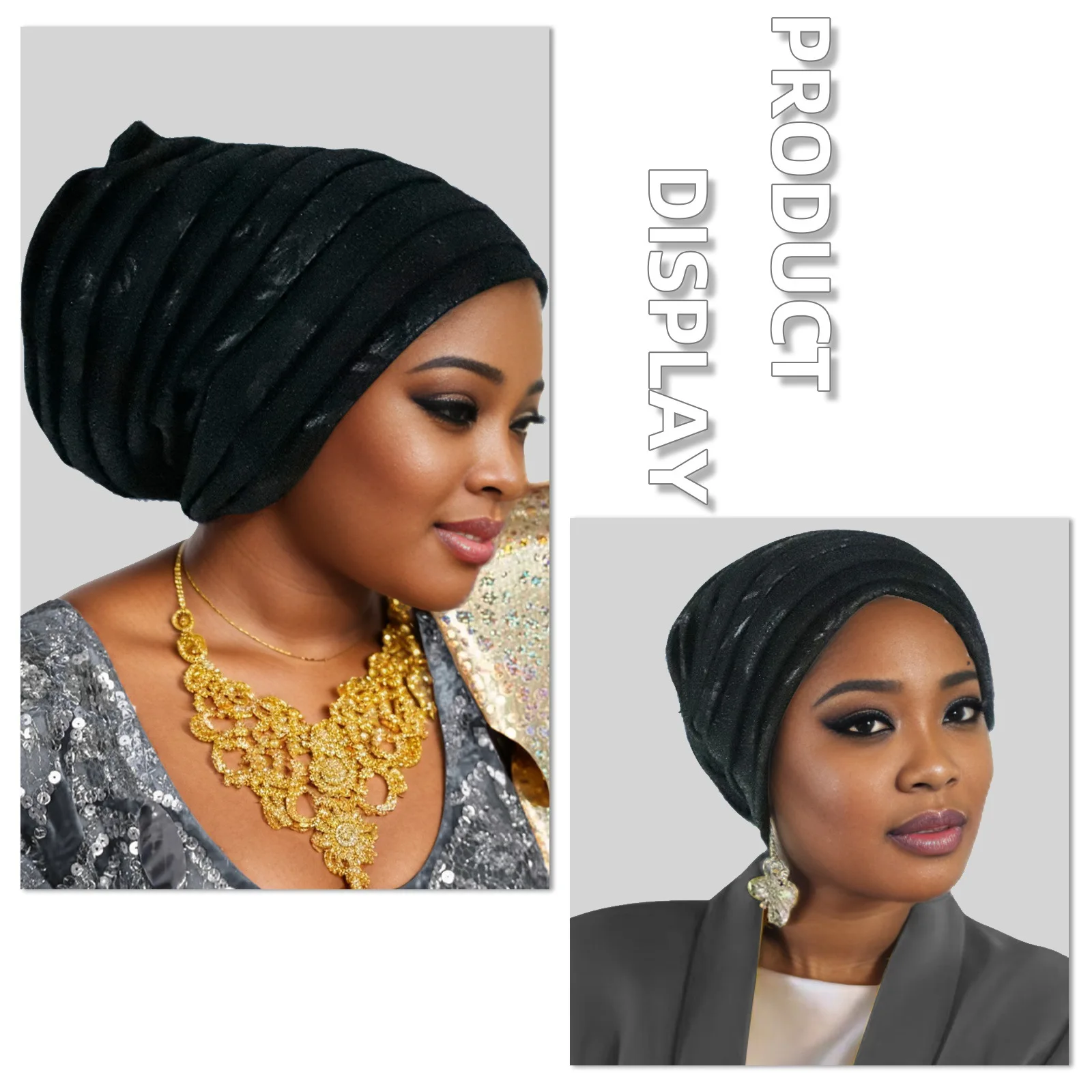 Glitzernde Ganzkörper-Turban-Kappe für Frauen, 2025, Damen-Kopfwickel, muslimisches Kopftuch, Hut, Turbante Mujer, afrikanische Kopfbedeckung – Detail 20