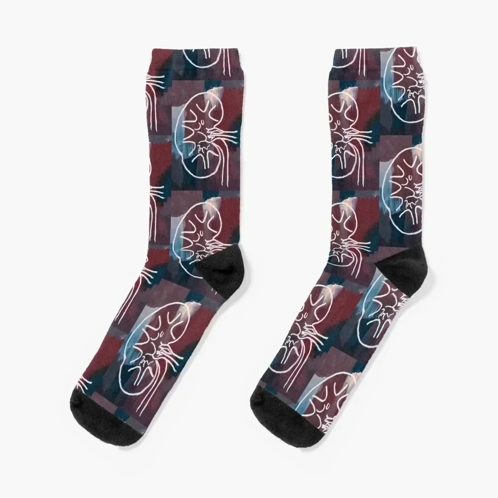 

Gouached Abstract Kidney Socks with print Antiskid soccer basketball crazy Socks For Men Women's