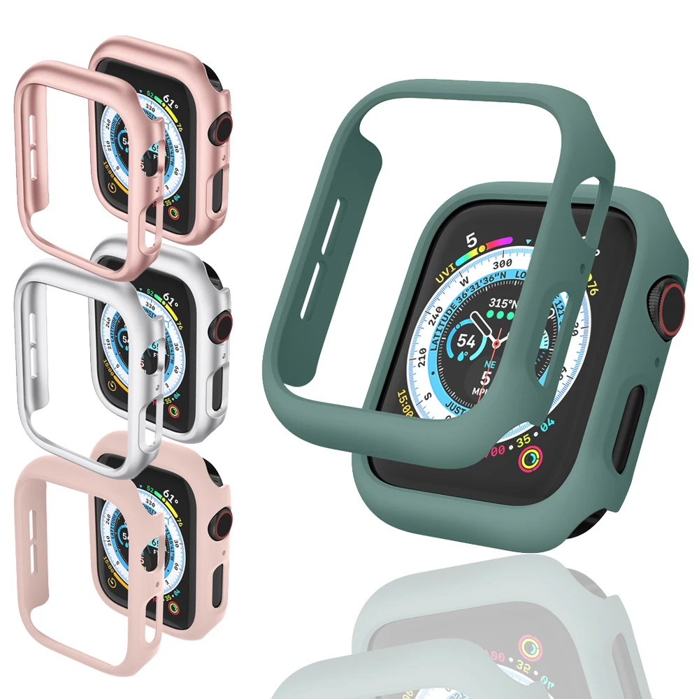 Capa fosca para apple watch, 49mm 45mm 41mm 38mm 42mm 40 44mm, moldura protetora para iwatch ultra se 8 7 6 5 4 3 2