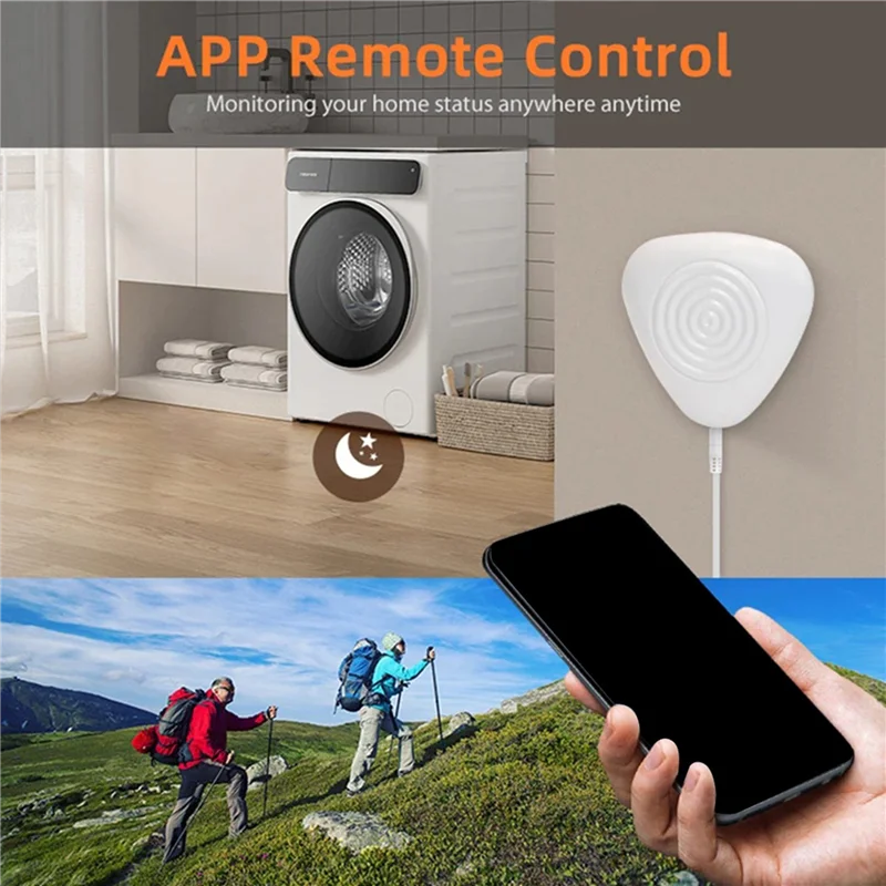 T82C Hot Sale-2X Tuya Zigbee Water Level Sensor Smart Water Leakage Alarm Detector Flood Alert Overflow Security Protection