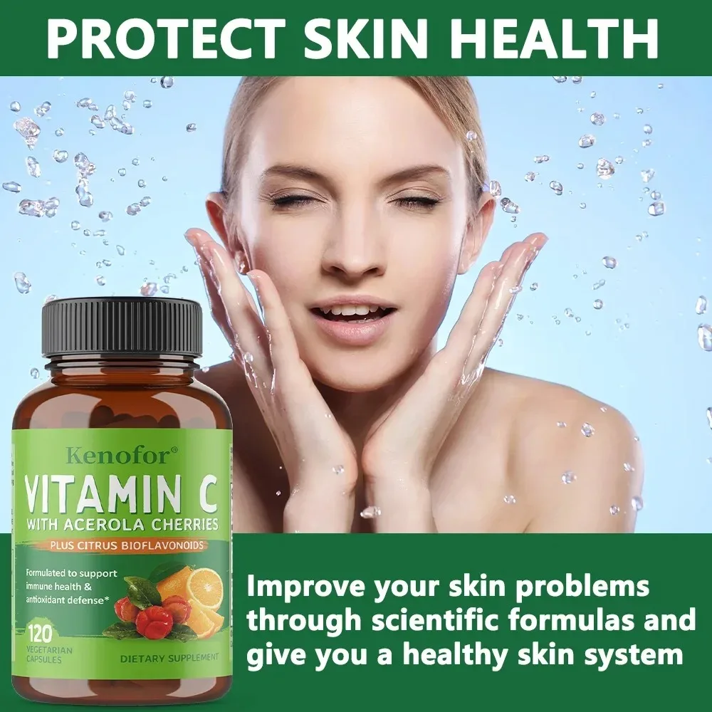 Vitamin C 500 Mg, 120 Vegetable Capsules, Antioxidant & Immune Support, Supports Healthy Skin & Joints, Overall Health