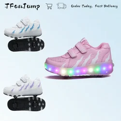 Chaussures à roulettes lumineuses LED pour garçons et filles, patins à roulettes clignotants rechargeables, roues réglables, mode de rue, adultes