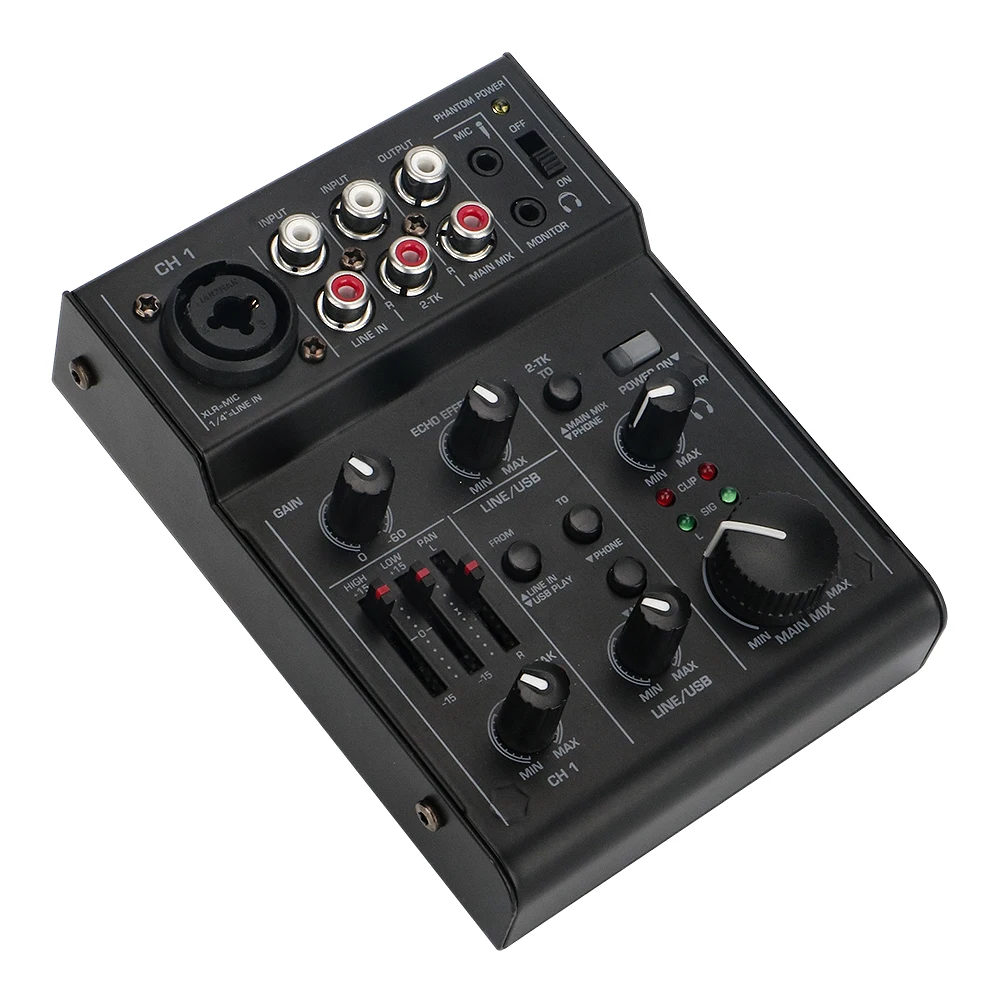 Mini mischen konsole, 5-kanal mikrofon linie, digitale audio live singen aufnahme soundkarte, USB audio interface