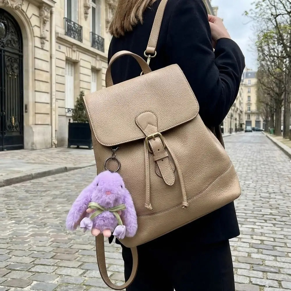 Sweet PP Cotton Tulip Rabbit Keychain Cute Cartoon Pendant Key Ring Kawaii Cartoon Bunny Keyring
