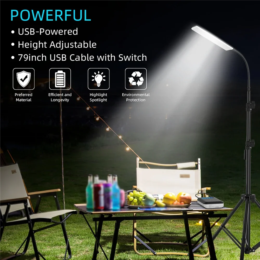Lampe de Camping Portable avec trépied, 84LED, étanche, réglable en hauteur, éclairage d'extérieur, pour la photographie, remplissage en direct, 79 pouces