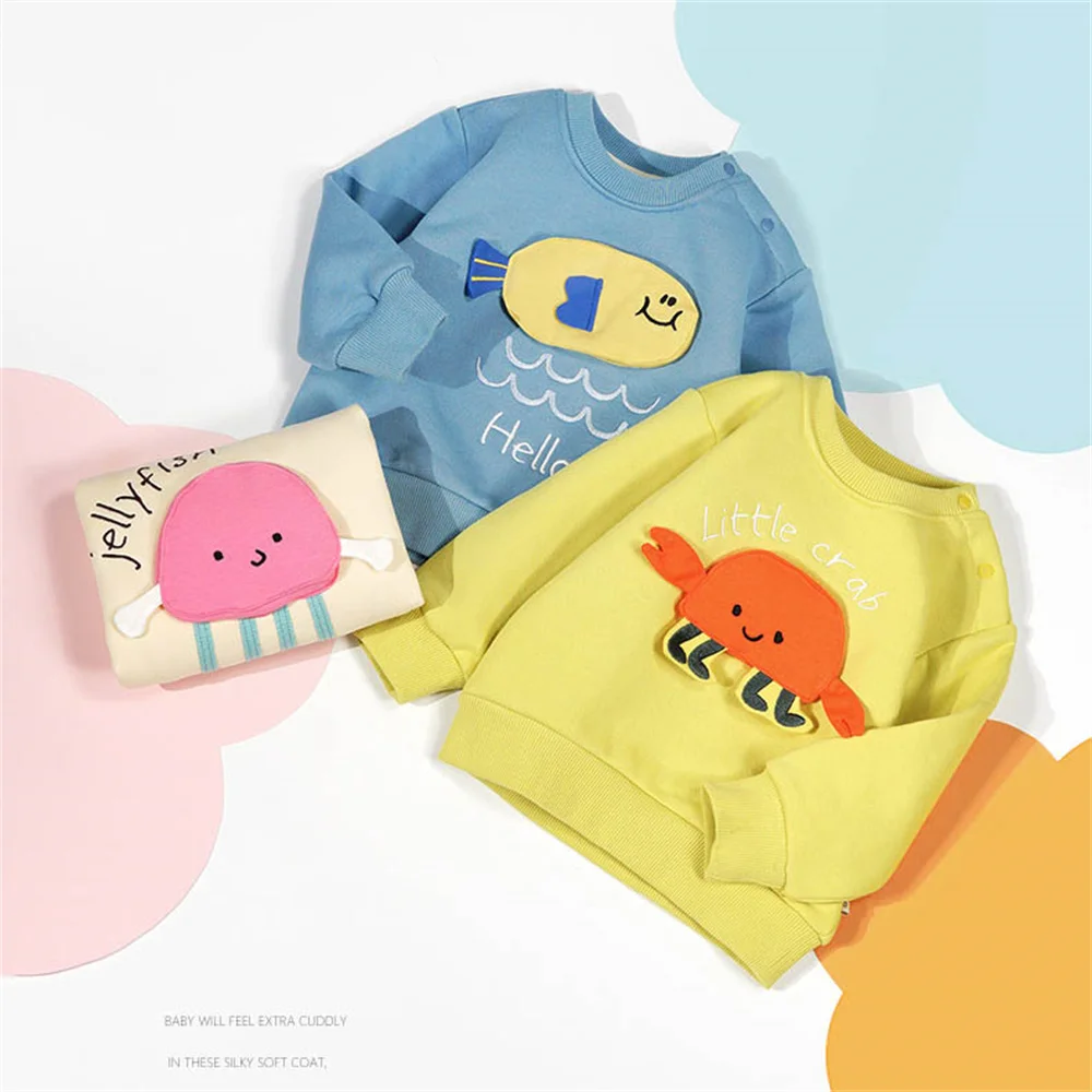 

Toddler Baby Boys Girl Winter Sweatshirt Children Fleece Winter Clothing Fashion Warm 3D Embroidery Graphic Clothes Kids Outfits