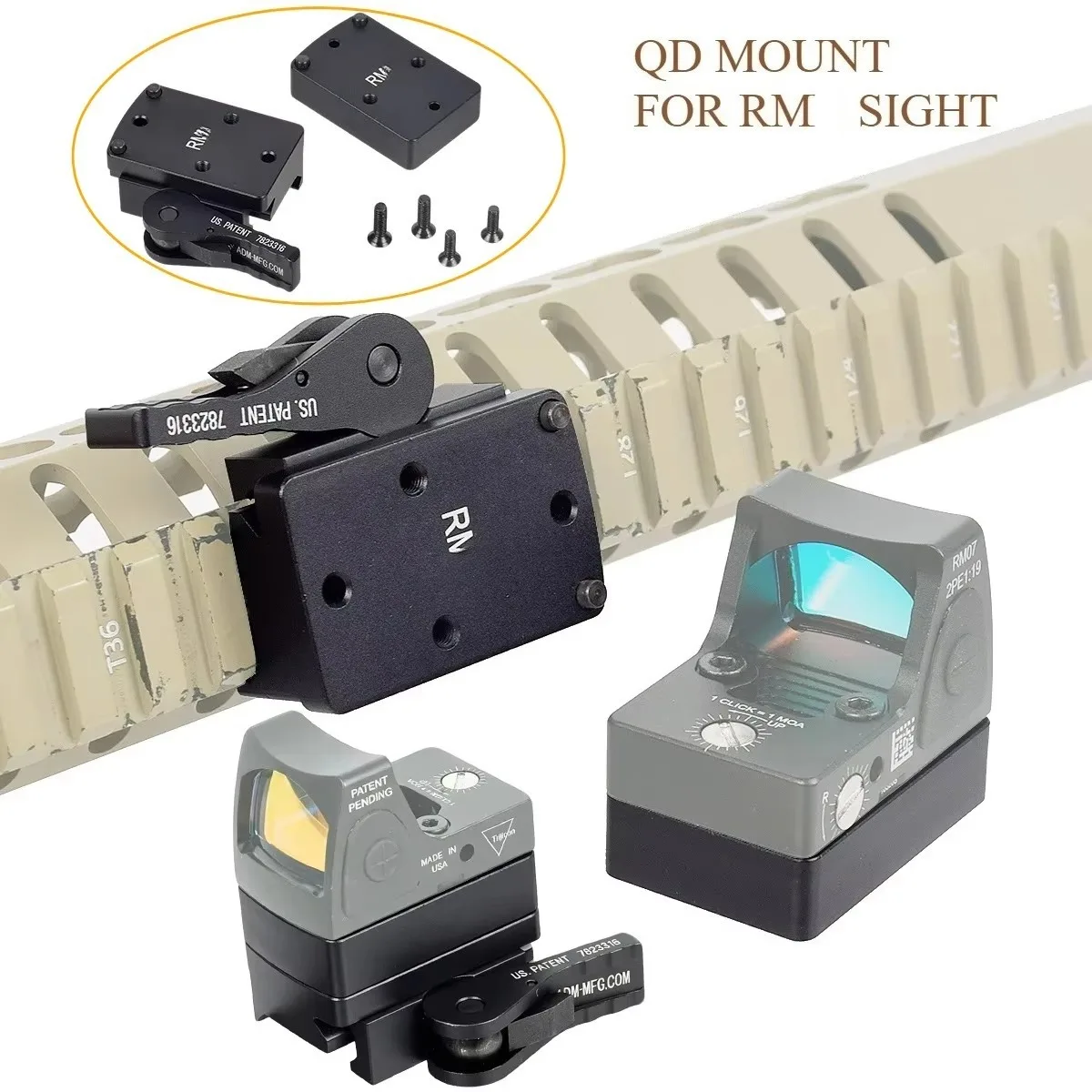 Tactical RM DOCTER QD Plate 1.41 Inch Height Mount With Riser Plate Fit Red Dot Scope Sight For 20mm Picatinny And Weaver Rail