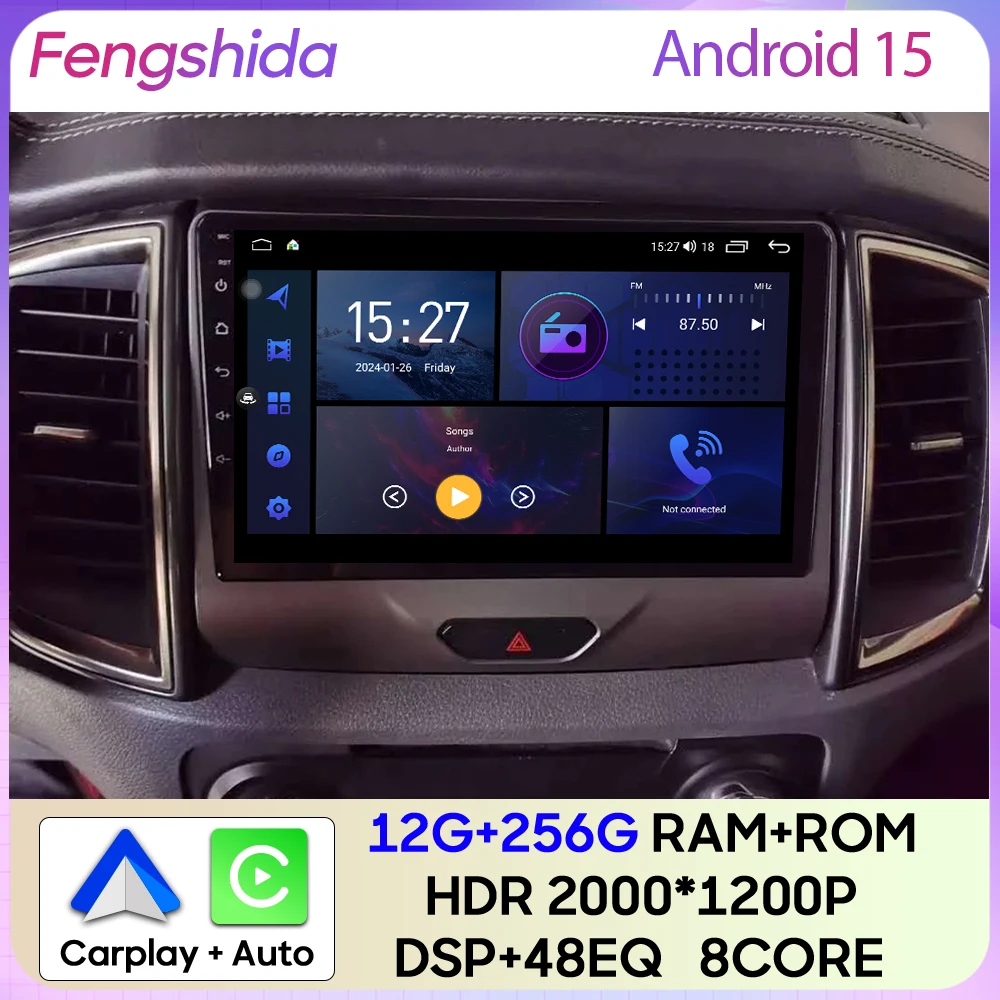

Car Radio Carplay For Ford Ranger 2015 2016 2017 2018 2019-2022 GPS Navigation Android Auto Multimedia Player Autoradio No 2din