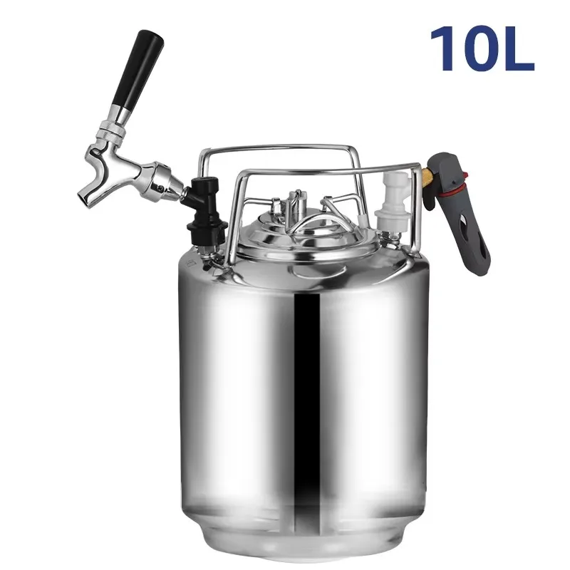 Stainless Steel Beer Keg Barrel with Beer Faucet Tap & Co2 Charger Kit