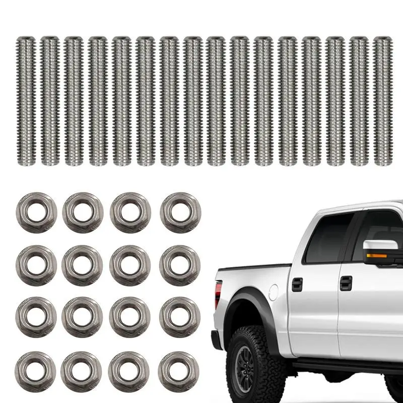 

Exhaust Manifold Bolt Repair Kit 16PCS Truck Repair Exhaust Bolt Kit Exhaust Manifold Bolt Kit For Truck Repair Sturdy Exhaust