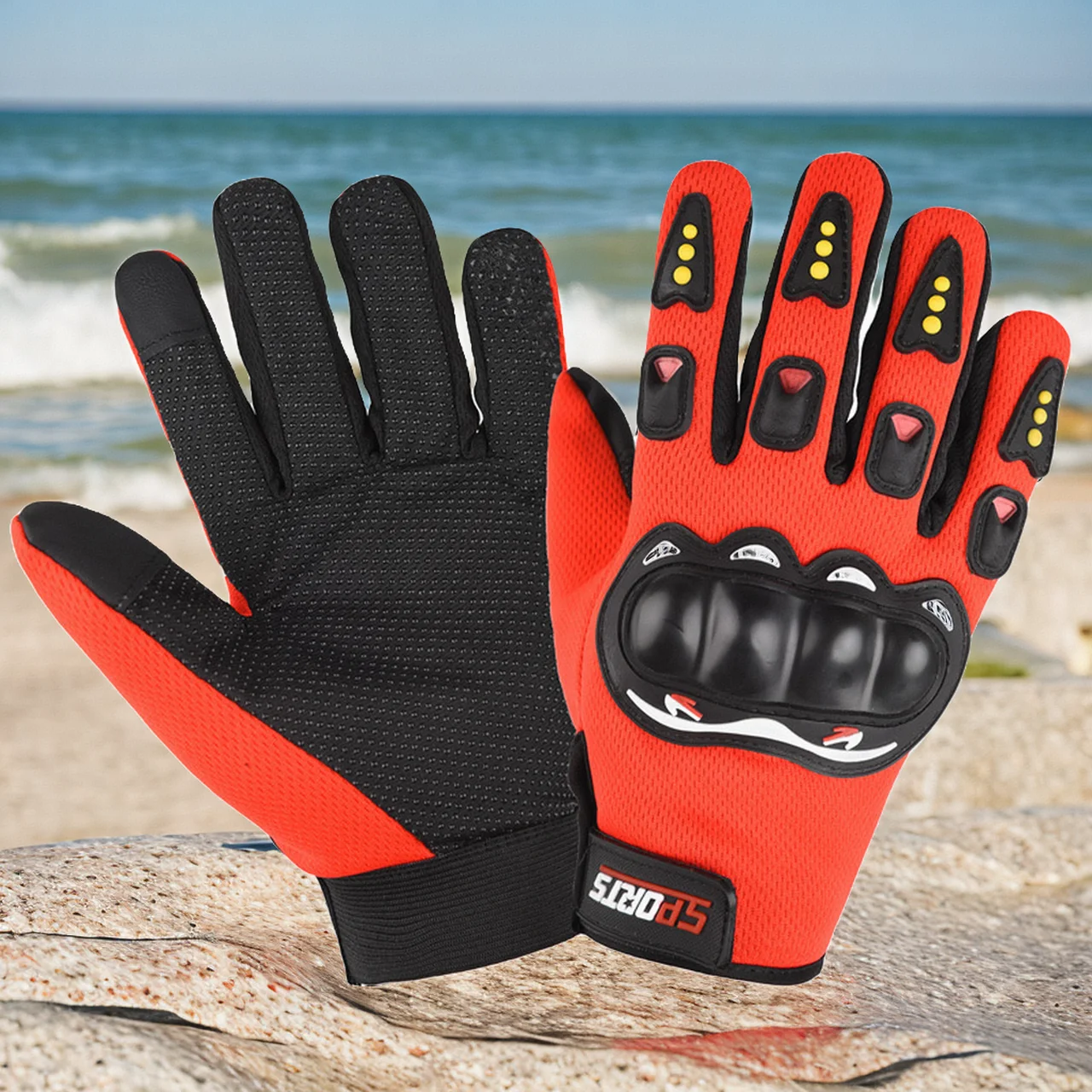 

Biking Bike Finger Breathable Cycling Road Half Waterproof Gloves Finger Mesh Full Touchscreen Anti-Slip Windproof Mountain