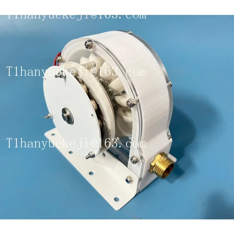 High-efficiency Pelton hydroelectric generator, disc coreless generator, impact hydroelectric power, household