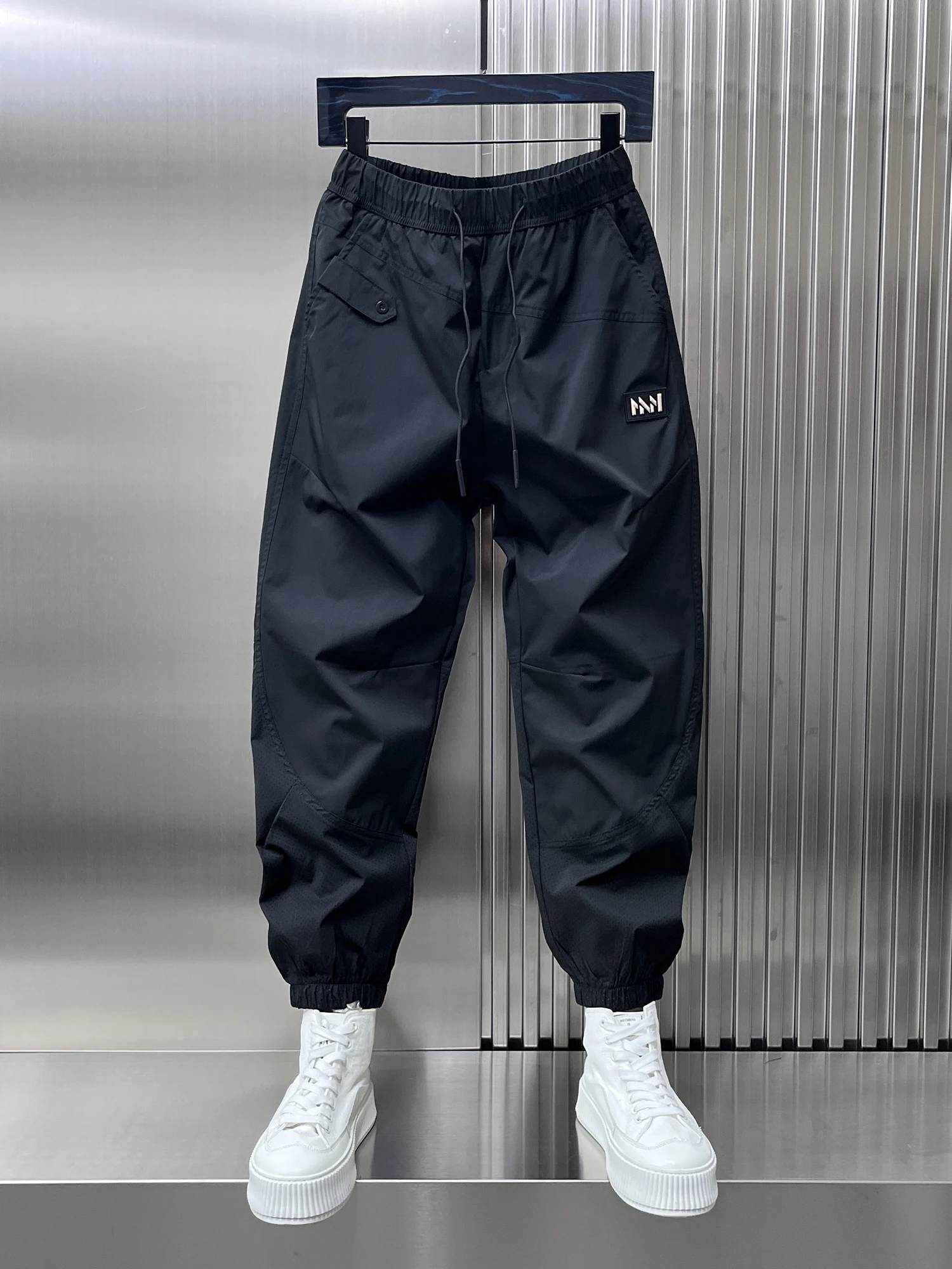 

Летние повседневные брюки свободного кроя для мужчин, с 3D-шитьем и пэчворком, цветные, рабочие, модные, трендовые, брендовые