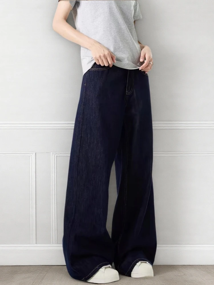 

High Waist Wide Leg Denim Jeans Loose Straight Original Blue for Men And Women Summer New Style Casual High Waist Jeans