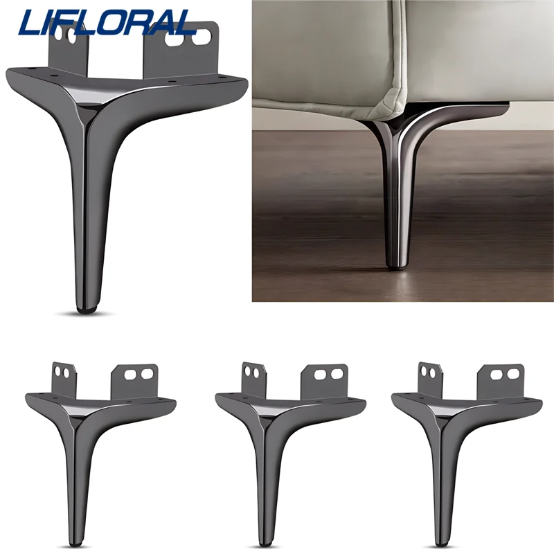 4pcs 15cm Thickening Metal Furniture Legs Furniture Leg Brackets Sofa Support Feet For TV Cabinet Bed Coffee Table Angle Code