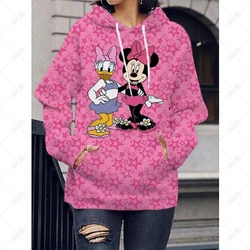 Autumn Mickey Mouse Printed Hoodie Women Fashion Korean Hooded Sweatshirts Woman Y2K Streetwear Loose Hoodies