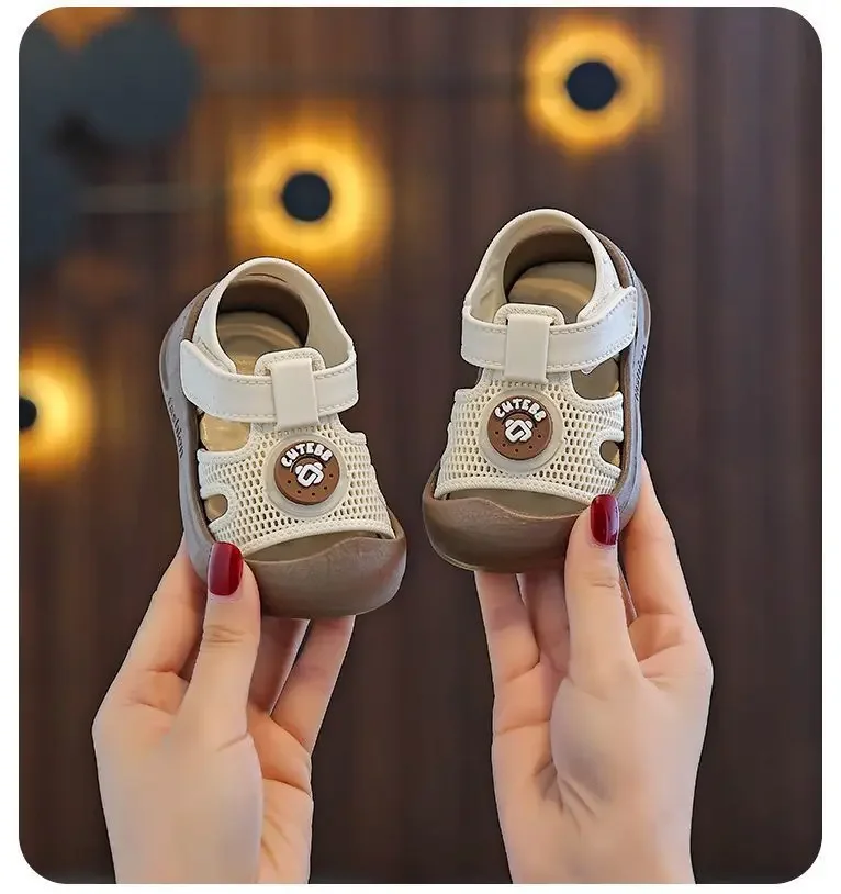 Sommer-Babyschuhe für Erste Schritte, Kleinkind-Sandalen mit Weicher Sohle, Atmungsaktiv, Geschlossene Zehen, Rutschfeste Kinderschuhe für Babymädchen – Detail 6