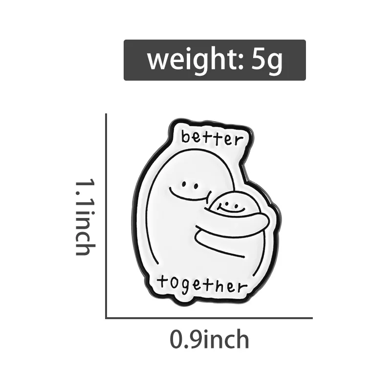 أفضل معا المينا دبابيس الكرتون بسيط الرجال العناق بروش شارة التلبيب دبوس متعة الملحقات هدية لأصدقاء العائلة