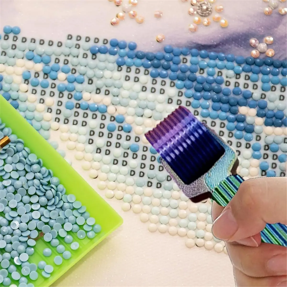 Rolo - Ferramenta de alisamento eficiente para artesanato, rolo com 10 cristas na cor do arco-íris