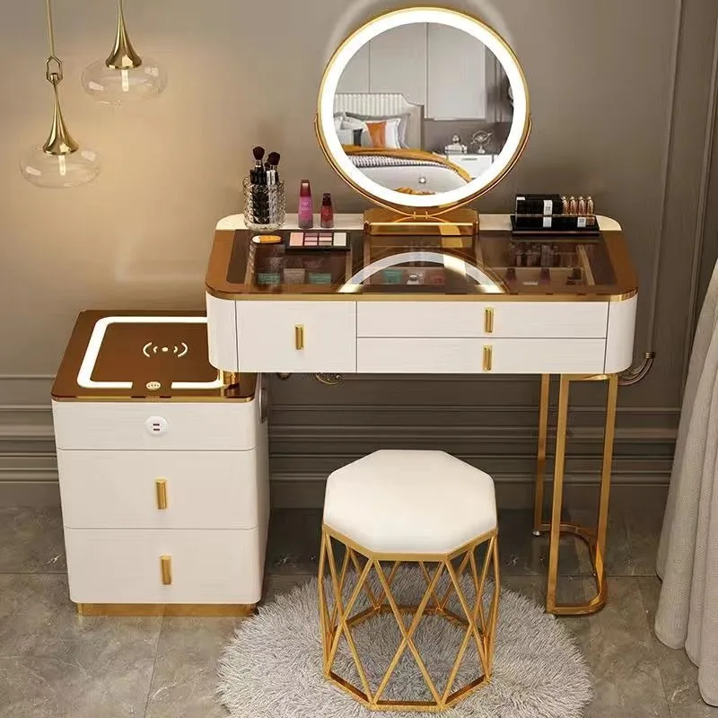 

Smart bedroom dresser, multifunctional pine solid wood drawer