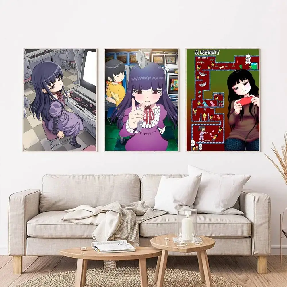 Japanese Manga Anime H-High Score Girl Posters Self Adhesive Waterproof Ideal For Living Room Bedroom Bar Decoration
