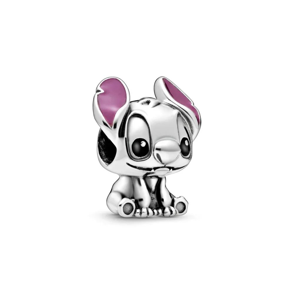 925 Sterling Silver 100th Disney Stitch Charm Minnie Pendant Fit Original Pandora Bracelet Diy Jewelry Mickey Bead For Women