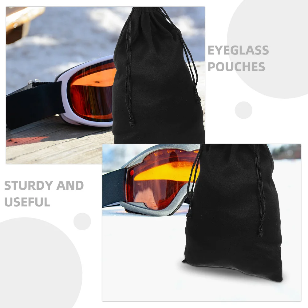 5Pcs Ski Goggles Bag Portable Drawstring Snow Goggles Pouch Protective Eyewear Storage Soft Sunglasses Case Travel Glasses