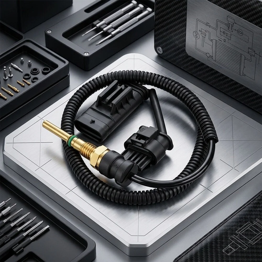 For Engine Monitoring Black Coolant Temperature Sensor Auto Cooling Sensor Stable Performance High Reliability