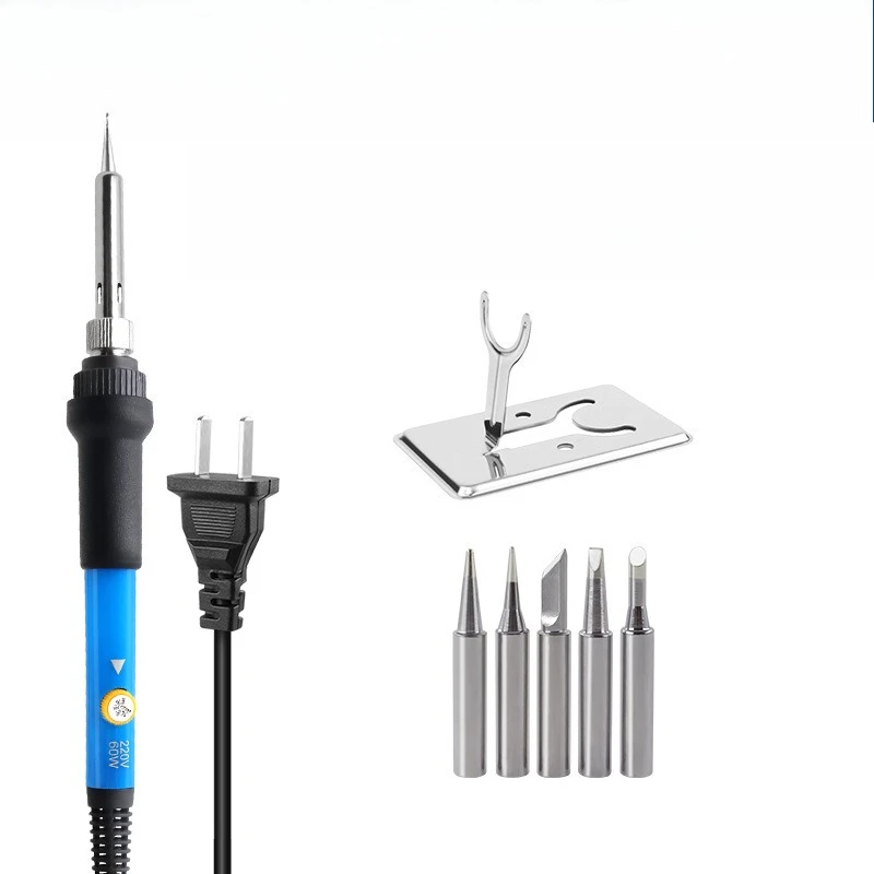 60W Adjustable Temperature Electric Soldering Iron EU 220V / US 110V Welding Iron Rework Station Heat Pen Tips DIY for Repairing