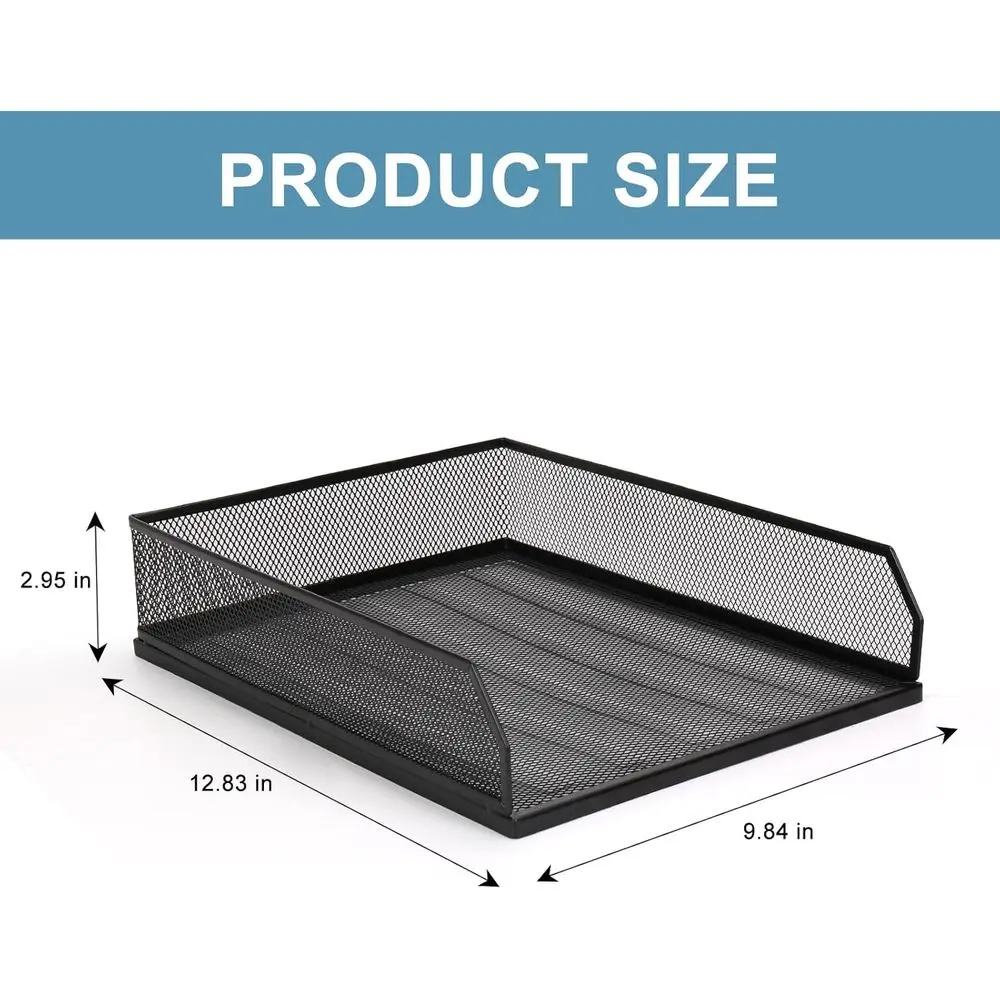 منظم صينية ورق قابل للتكديس للمكتب، صينية رسائل سلكية شبكية معدنية، منظم ملفات مكتب، منظمات ورق للوازم المكتبية،