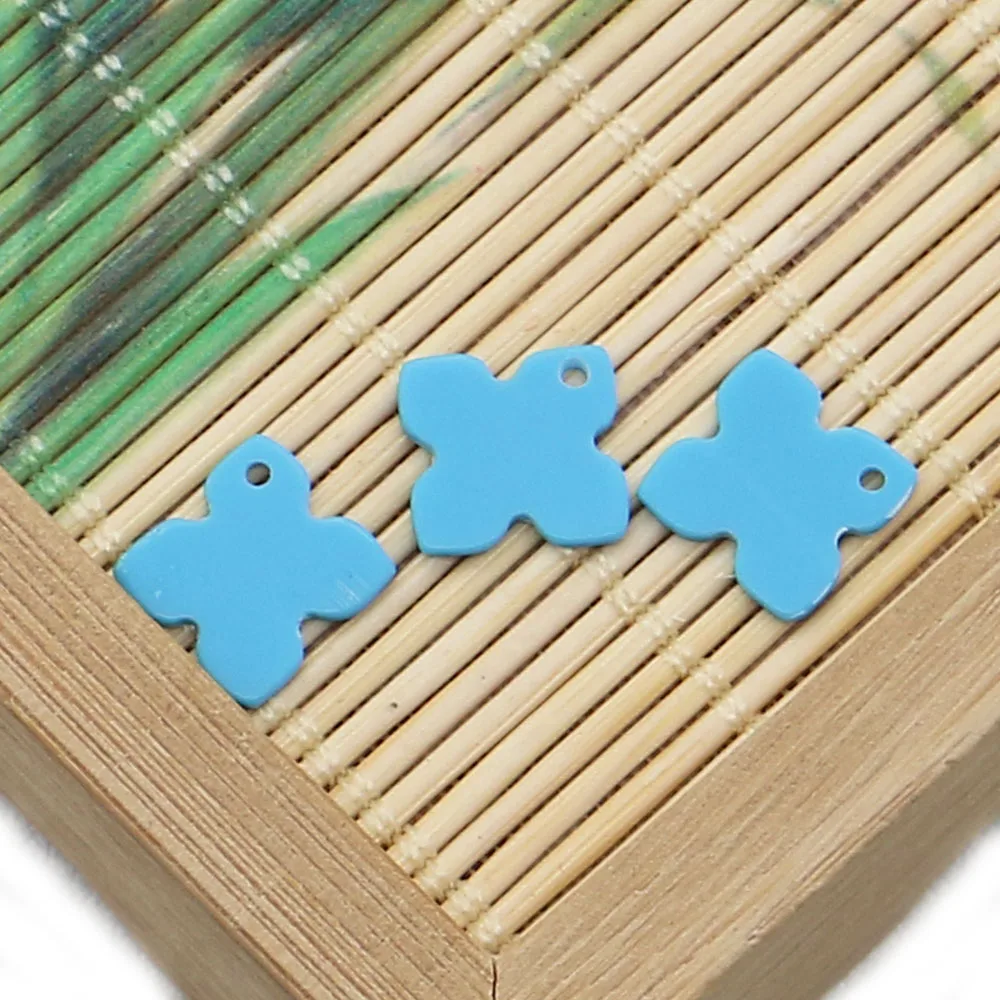 Minimalist Natural Seawater Shell Four-Leaf Flower Shape Patch White Malachite-Imitation Shell Single Hole DIY Jewelry Accessory