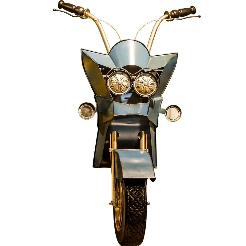 

Retro industrial wind wrought iron 3D three-dimensional motorcycle wall decoration